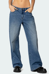 Nyc Washed Low Rise Baggy Jeans