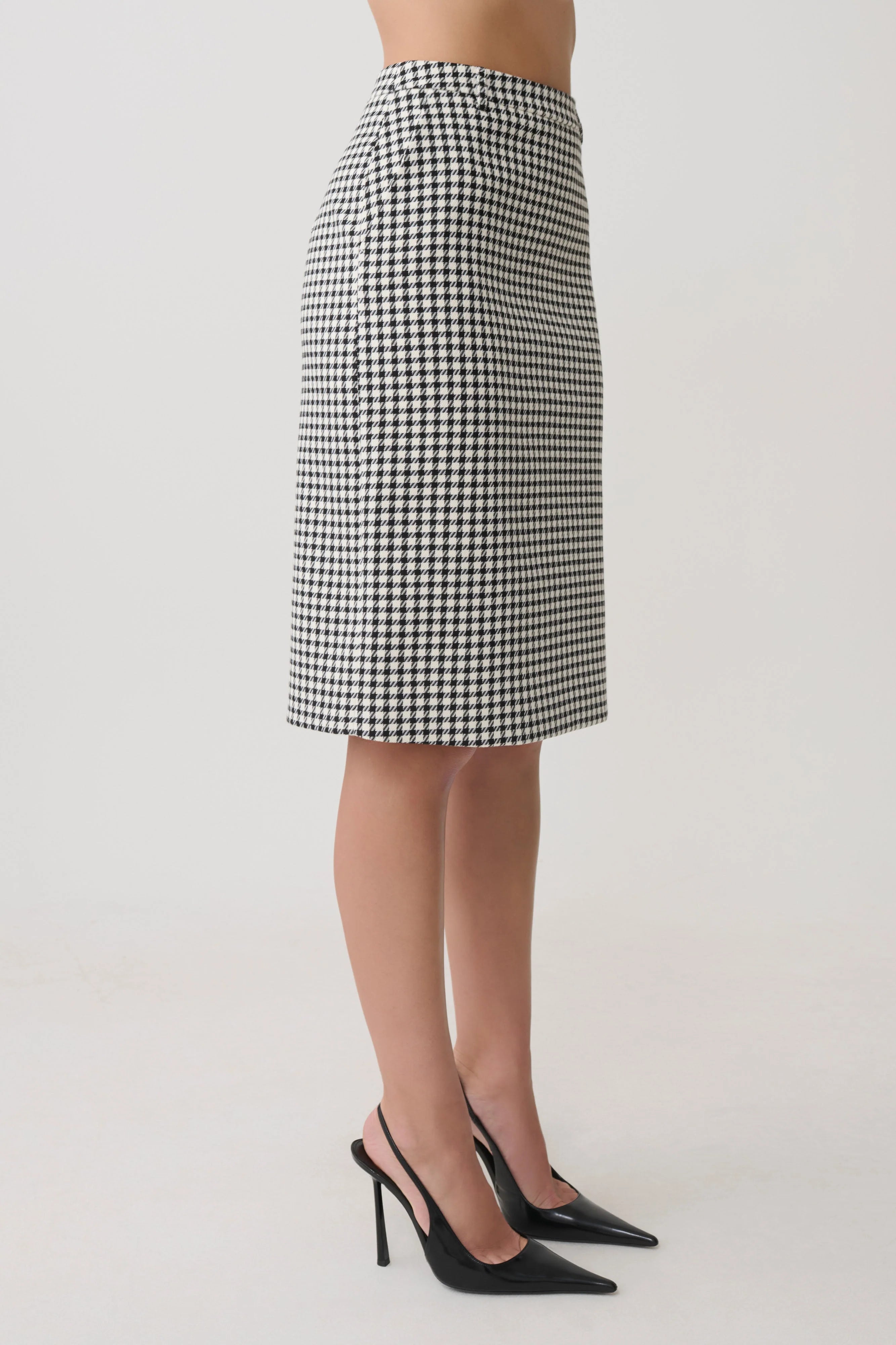 Amelie Tweed Midi Skirt - Houndstooth