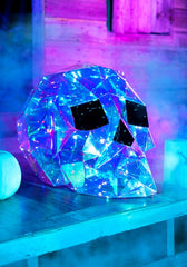 12-Inch Geometric Iridescent Skull Decoration