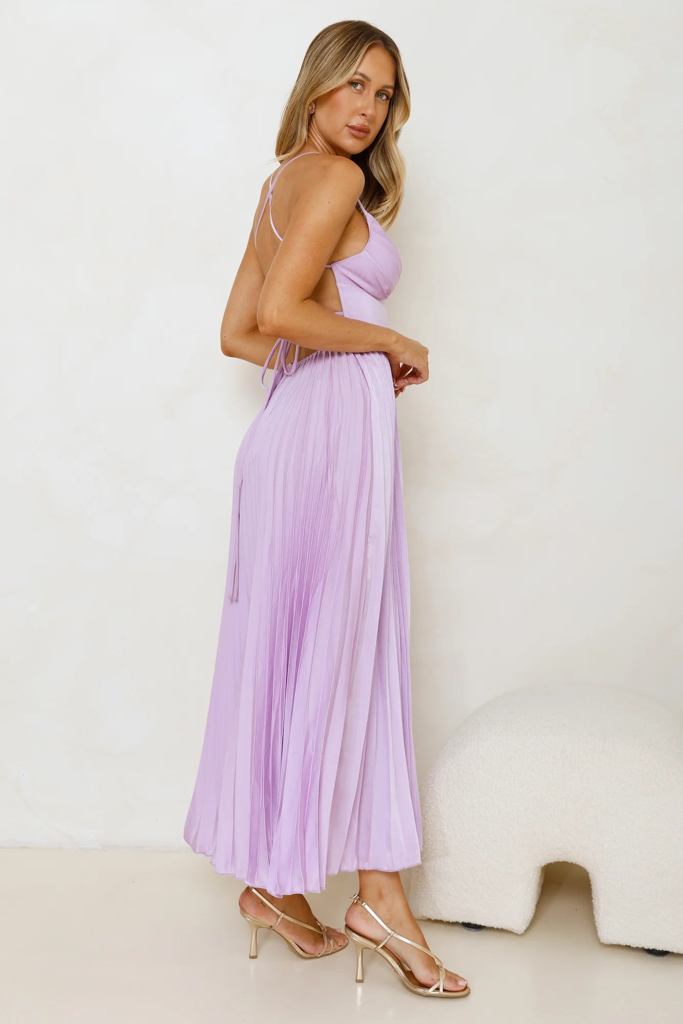 Exclusive Invite Satin Maxi Dress Lilac